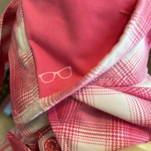 Dixxon Valentine Cropped Pink Plaid Button Up Flannel - Picture 6 of 6